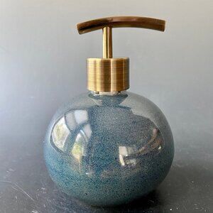 Blue Ceramic Soap Dispenser or Lotion Pump (12 oz